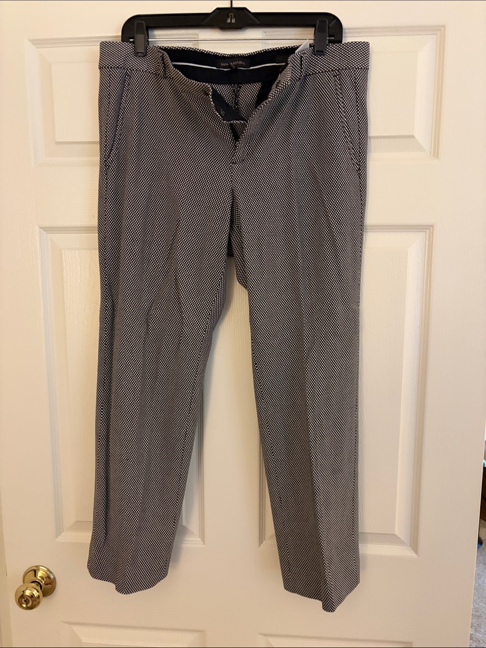 Banana Republic Black and White Micro-Pattern Dress Pants